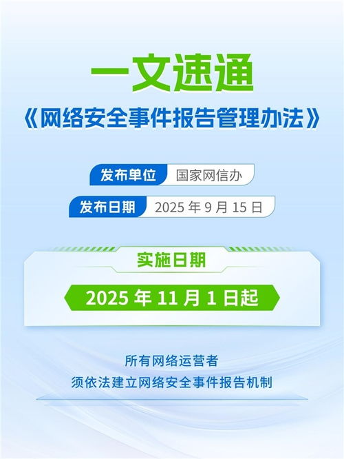 《網(wǎng)絡(luò)安全事件報(bào)告管理辦法》11月正式實(shí)施，為網(wǎng)絡(luò)與信息安全軟件開(kāi)發(fā)注入新動(dòng)力